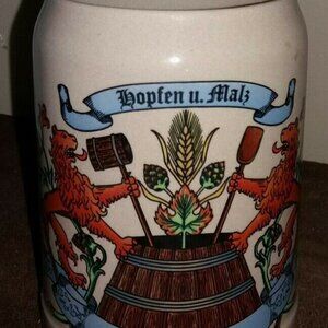 Vintage W Germany Gerz Beer Stein Tankard Hopfen